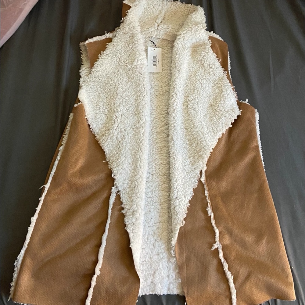 Faux suede vest